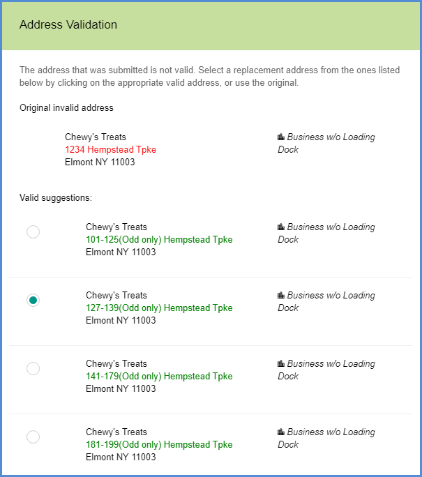 StarShip may provide a range of addresses to choose from.